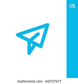 Send plane line vector icon