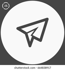 Send plane line vector icon