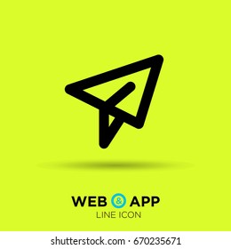 Send plane line vector icon