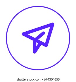 Send plane line vector icon