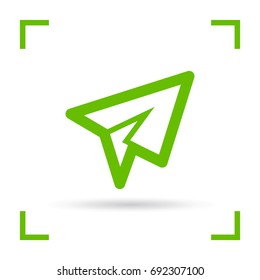 Send plane line vector icon