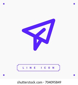Send plane line vector icon