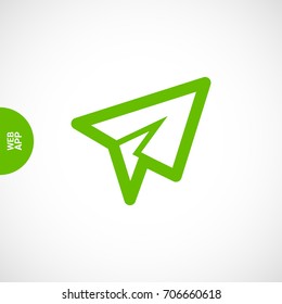 Send plane line vector icon