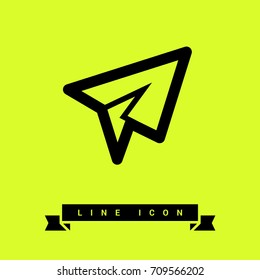 Send plane line vector icon
