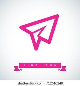 Send plane line vector icon