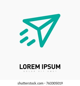Send plane line vector icon