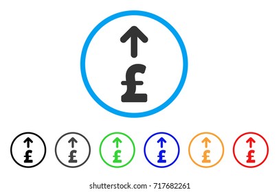 Send Pound rounded icon. Style is a flat send pound gray symbol inside light blue circle with black, gray, green, blue, red, orange variants. Vector designed for web and software interfaces.