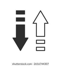 Send and receive arrow icons