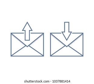 Send and Receive email icons. Vector illustration set