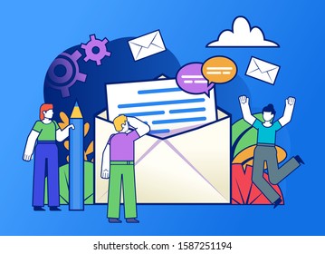 Vector Illustration Concept Email Message Box Stock Vector (Royalty ...