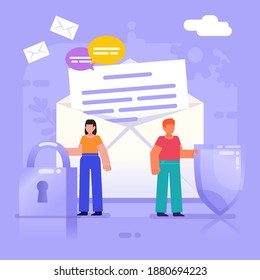 Send Receive Message Letter Email Encryption Stock Vector (Royalty Free ...
