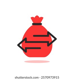 send or receive payment icon like money bag. flat simple trend modern easy savings logotype graphic design element isolated on white. concept of express received payment or banking app pictogram
