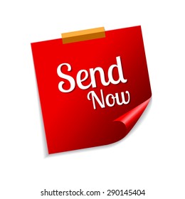 Send Red Sticky Notes Vector Icon Design
