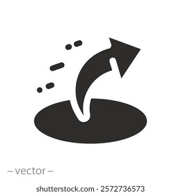 send or share icon, social media post, arrow button, flat vector illustration