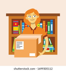 send with smile flat design style