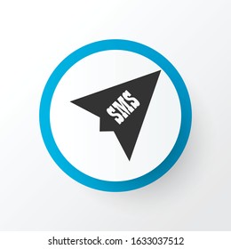 Send sms icon symbol. Premium quality isolated origami element in trendy style.