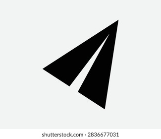 Send Text Message Notification Black Shape Icon Email Messanger Paper Airplane Plane Fly Notification Sign Symbol