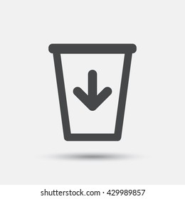 Send to the trash icon. Recycle bin sign. Flat recycle bin web icon on white background. Vector