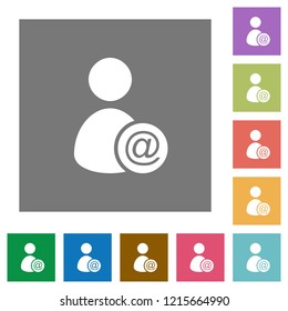 Send user data as email flat icons on simple color square backgrounds