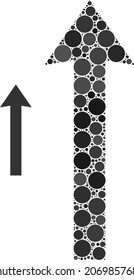 Versenden der Vektorzusammensetzung von Kreispunkten in verschiedenen Größen und Farbtönen. Circle Dots werden zu einer Vektorgrafik zusammengestellt. Abstrakte Vektorgrafik.