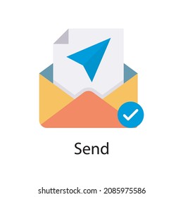 Send vector Flat Icon Design illustration. Web And Mobile Application Symbol on White background EPS 10 File