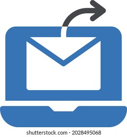 send vector glyph color icon