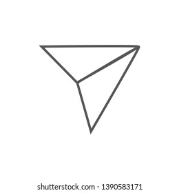 Send vector minimal single flat icon. Plane line vector icon