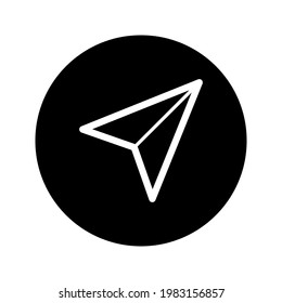 Send vector minimal single flat icon. Plane line vector icon for websites and mobile minimalistic flat design color editable