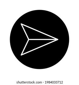 Send vector minimal single flat icon. Plane line vector icon for websites and mobile minimalistic flat design color editable