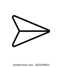 Send vector minimal single flat icon. Plane line vector icon for websites and mobile minimalistic flat design