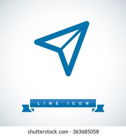 Send vector minimal single flat icon. Plane line vector icon for websites and mobile minimalistic flat design.