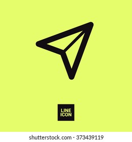 Send vector minimal single flat icon. Plane line vector icon for websites and mobile minimalistic flat design.