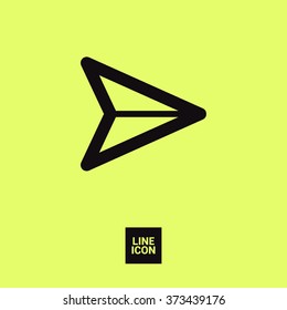 Send vector minimal single flat icon. Plane line vector icon for websites and mobile minimalistic flat design.