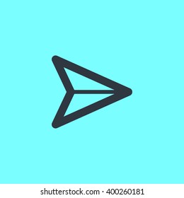 Send vector minimal single flat icon. Plane line vector icon for websites and mobile minimalistic flat design.