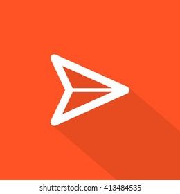 Send vector minimal single flat icon. Plane line vector icon for websites and mobile minimalistic flat design.