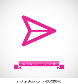 Send vector minimal single flat icon. Plane line vector icon for websites and mobile minimalistic flat design.