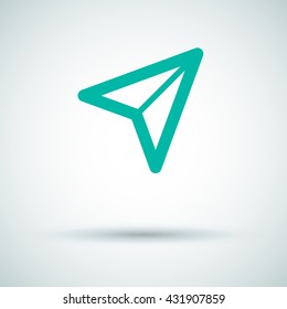 Send vector minimal single flat icon. Plane line vector icon for websites and mobile minimalistic flat design.