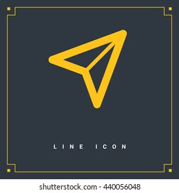 Send vector minimal single flat icon. Plane line vector icon for websites and mobile minimalistic flat design.