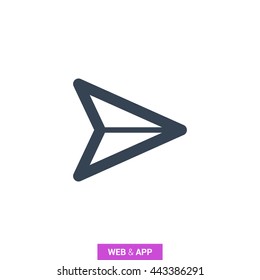 Send vector minimal single flat icon. Plane line vector icon for websites and mobile minimalistic flat design.