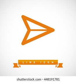 Send vector minimal single flat icon. Plane line vector icon for websites and mobile minimalistic flat design.