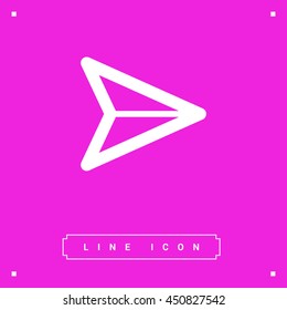 Send vector minimal single flat icon. Plane line vector icon for websites and mobile minimalistic flat design.