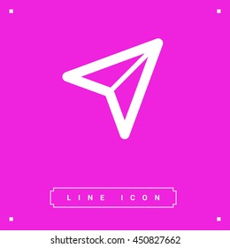 Send vector minimal single flat icon. Plane line vector icon for websites and mobile minimalistic flat design.
