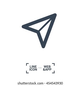 Send vector minimal single flat icon. Plane line vector icon for websites and mobile minimalistic flat design.