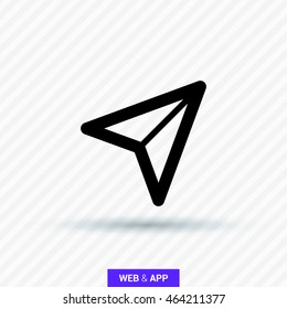 Send vector minimal single flat icon. Plane line vector icon for websites and mobile minimalistic flat design.