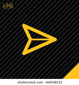 Send vector minimal single flat icon. Plane line vector icon for websites and mobile minimalistic flat design.