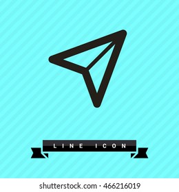 Send vector minimal single flat icon. Plane line vector icon for websites and mobile minimalistic flat design.