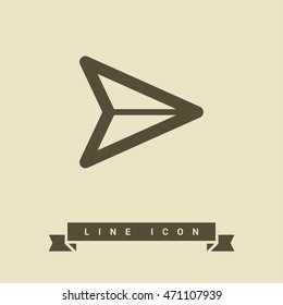 Send vector minimal single flat icon. Plane line vector icon for websites and mobile minimalistic flat design.