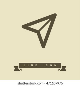 Send vector minimal single flat icon. Plane line vector icon for websites and mobile minimalistic flat design.