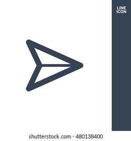 Send vector minimal single flat icon. Plane line vector icon for websites and mobile minimalistic flat design.