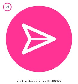Send vector minimal single flat icon. Plane line vector icon for websites and mobile minimalistic flat design.